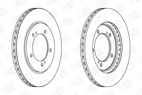 Диск тормозной передний (кратно 2) Suzuki Grand Vitara CHAMPION 562445CH