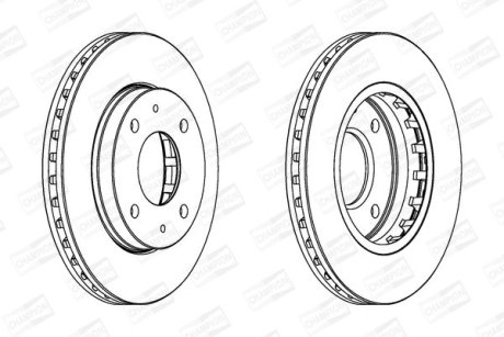 Диск тормозной передний (кратно 2) Hyundai Elantra III (Xd) (00-06), Elantra III Saloon (Xd) (00-06) CHAMPION 562459CH