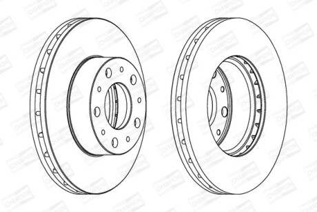 Диск гальмівний передній (кртано 2) Citroen Jumper II/ Fiat Ducato (06-) CHAMPION 562468CH