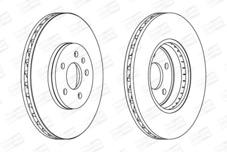 VW диск гальмівний передній (320мм) Audi A4 07-,A5. CHAMPION 562511CH