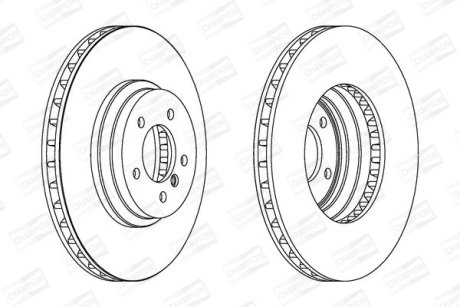 Диск гальмівний передній Bmw 3 (E90) (04-12), 3 Convertible (E93) (06-13) (562519CH-1) CHAMPION 562519CH1