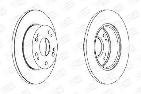 Диск гальмівний задній (кратно 2) Honda Accord VIII CHAMPION 562542CH