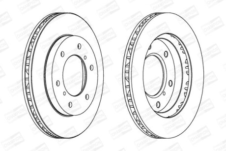 Диск тормозной передний (кртано 2) Mitsubishi Pajero (II,III,IV), Pajero Sport I CHAMPION 562572CH
