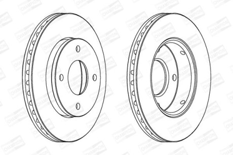 Диск тормозной передний (кртано 2) Mitsubishi Colt VI/ Smart Forfour (04-06) (56 CHAMPION 562575CH