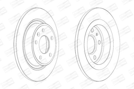 Диск гальмівний задній (кратно 2) Chevrolet Cruze (J300) (09-) / Opel Astra J (P10) (09-15) CHAMPION 562640CH