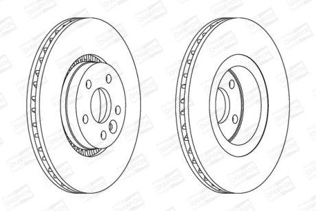 Диск тормозной передний (кратно 2) Volvo S80 (06-), V70 (06-), XC70 (07-) (562643CH-1) CHAMPION 562643CH1