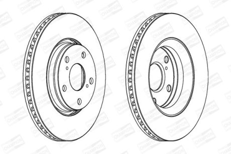 Диск тормозной передний (кратно 2) Toyota Auris (_E15_) (06-12), Avensis (_T27_) (09-18) CHAMPION 562649CH