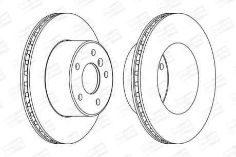LANDROVER диск гальмівний передн.Discovery II 98-04 CHAMPION 562685CH-1 (фото 1)