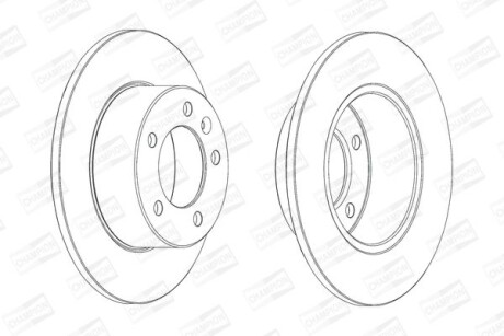Диск гальмівний задній (кратно 2) Opel Movano B Van (X62) (10-) / Renault Master III Bus (Jv) (11-) CHAMPION 562714CH