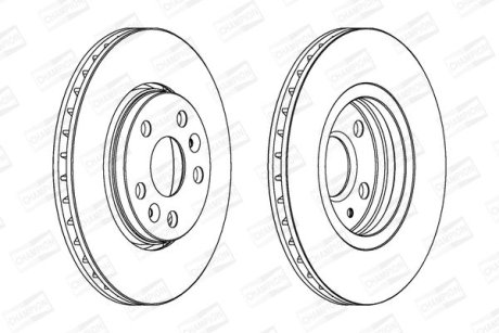 Диск тормозной передний (кратно 2) Renault Kangoo (08-), MB Citan CHAMPION 562730CH