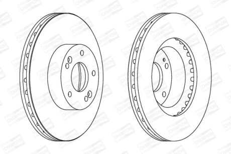 Диск гальмівний передній (кртано 2) Hyundai Sonata V, Tucson (04-10)/ Kia Sportage (II,III) CHAMPION 562755CH