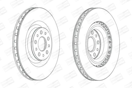 Диск гальмівний передній (кртано 2) Fiat Doblo (10-)/ Opel Combo (12-) CHAMPION 562760CH