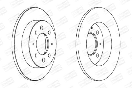 Диск гальмівний задній (кратно 2) Kia Cerato (04-08) CHAMPION 562788CH