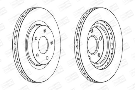 Диск гальмівний передній (кратно 2) Jeep Compass (06-), Patriot (07-17)/ Mitsubishi ASX (09-) CHAMPION 562790CH (фото 1)