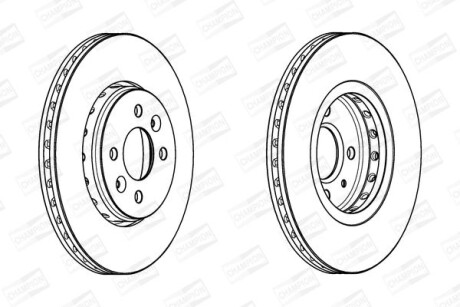 Гальмівний диск перед. Kangoo 1.5/1.9dCi/1.6i 01- (4x4)/Megane II/ScenicII (280x24) компл. 2шт CHAMPION 562959CH