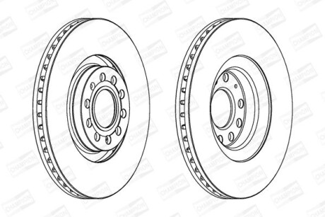 VW диск гальмівний передн.Audi A4,A6 2.7/4.2 98- CHAMPION 562978CH-1