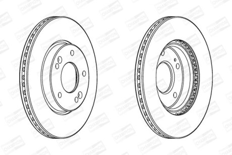 Диск гальмівний передній (кртано 2) Hyundai Elantra (V,VI), i30 (11-)/ Kia Ceed (12-) CHAMPION 562986CH