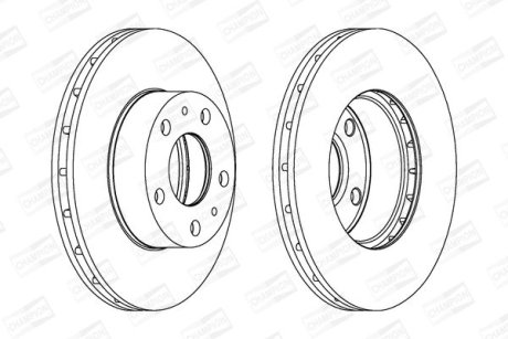 Диск гальмівний передній (кратно 2) Fiat Ducato CHAMPION 563026CH