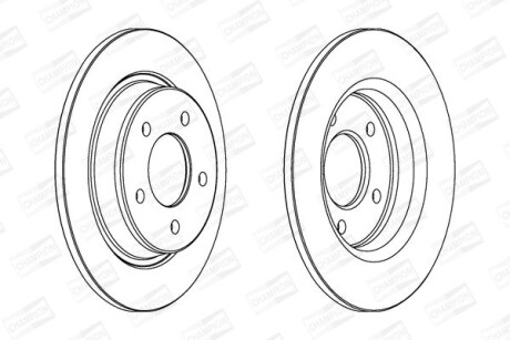 MAZDA диск гальмівний задн.&quot;15&quot; Mazda 3/5 1.8/2.0/2.3 CHAMPION 563043CH