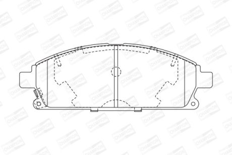 Колодки гальмівні дискові передні NISSAN CIMA (WY33) 96-01, PATHFINDER II (R50) 95-05 CHAMPION 572466CH