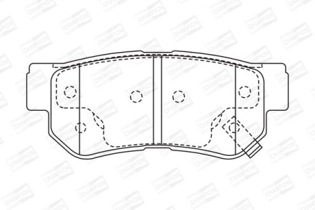 Колодки гальмівні дискові задні Hyundai Elantra IV, Santa Fe I, Tucson (04-10)/ Kia Sportage II CHAMPION 572557CH