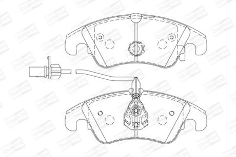 Колодки тормозные дисковые передние AUDI A4 B8 (8K2) 07-15, A4 B8 Avant (8K5) 07-15 CHAMPION 573247CH (фото 1)