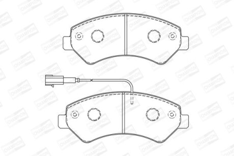Колодки тормозные дисковые передние (с болтами и датчиками) Citroen Jumper II/ F CHAMPION 573261CH