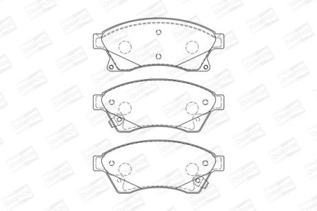 Колодки тормозные дисковые передние CHEVROLET AVEO Saloon (T300) 11-, CRUZE (J300) 09-|OPEL ASTRA J (P10) 09-15 CHAMPION 573332CH