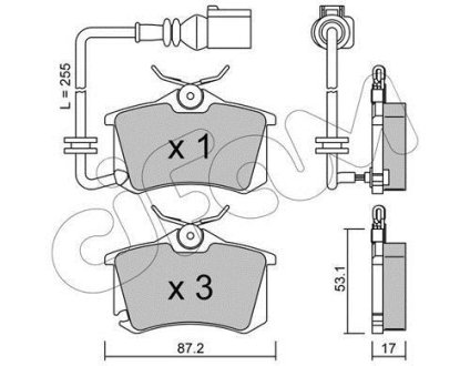 Гальмівні колодки зад. Caddy III/IV/Passat/Audi A4/A6 (Lucas) CIFAM 822-100-4