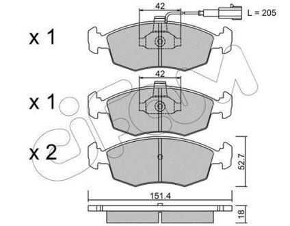 Гальмівні колодки пер. Linea/Strada/Siena/Albea/Palio/Punto 99- CIFAM 822-274-0