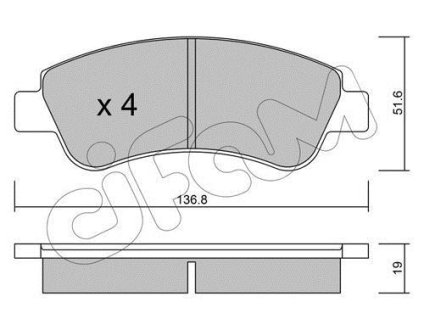 Гальмівні колодки пер. Citroen Berlingo /С3/С4/1.0-2.0 03- CIFAM 822-327-0