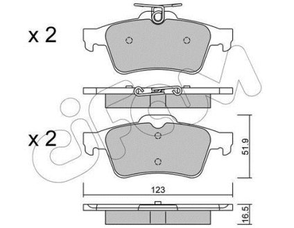 Гальмівні колодки зад. Ford C-Max/Focus 1.6/2.0 TDCi 10- CIFAM 822-337-1 (фото 1)