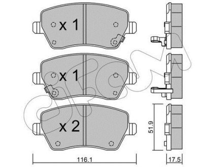 Гальмівні колодки пер. Nissan Micra 10-/Note 13- (TRW) CIFAM 822-485-2