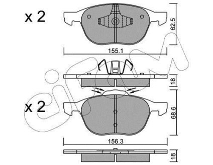 Гальмівні колодки пер. Connect 02- CIFAM 822-534-1
