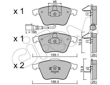 Гальмівні колодки пер. Audi A4/A6/A8 00- CIFAM 822-549-2 (фото 1)