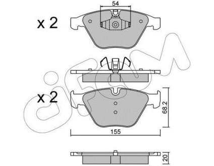 Гальмівні колодки пер. BMW 3 (E90)/5 (E60)/7 (E65) 02-13 (ATE) CIFAM 822-558-6 (фото 1)