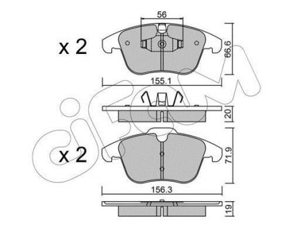 Гальмівні колодки пер. V60/S60/XC70/V70/S80/Discovery/Evoque/Freelander/Galaxy/Mondeo/S-Max 06- CIFAM 822-675-0