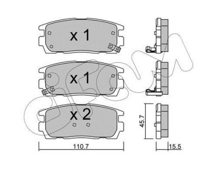 Гальмівні колодки зад. Chevrolet Captiva 06- (akebono) CIFAM 822-779-0