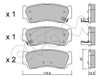 Гальмівні колодки зад. H1/H200/Santa Fe (00-12) CIFAM 822-788-0