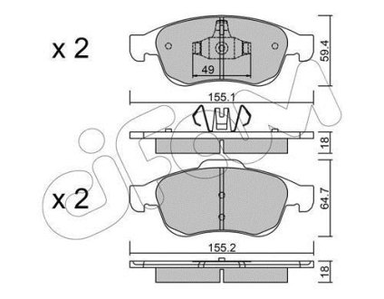 Гальмівні колодки пер. Megane 09-/Duster 10-/Dokker 13- CIFAM 822-817-0