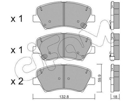 Гальмівні колодки пер. Ceed/Cerato/Elantra/Equus/i30 (09-21) CIFAM 822-944-0