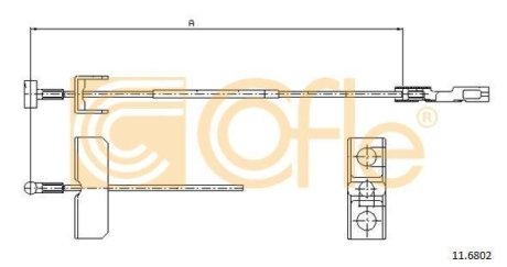 Трос ручника COFLE 11.6802 (фото 1)