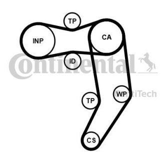Комплект ременя ГРМ з помпою води CONTINENTAL Contitech CT939WP11PRO