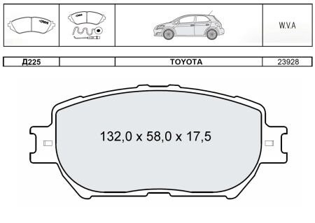 DAFMI INTELLI гальмівні колодки передн. TOYOTA Camry (V30) DAFMI / INTELLI D225E (фото 1)