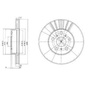 Диск гальмівний TOYOTA Camry/Carina/Celica "F D=255mm "86-97 Delphi BG2596 (фото 1)