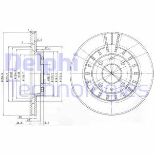 Диск гальмівний Lada 21110-21112 - 14"/15 Delphi BG3806 (фото 1)