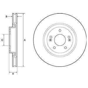 HYUNDAI диск гальм. передн. i40 11-, ix35 14-, Grandeur, KIA Delphi BG4683C