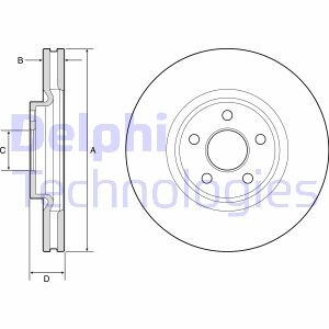 FORD гальмівний диск S-MAX 2.0TDCI 15- Delphi BG9203C