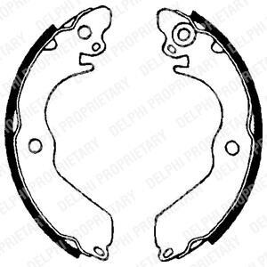 Фото комплект гальмівних колодок з 4 шт. барабанів Delphi LS1649 Комплект гальмівних колодок з 4 шт. барабанів Delphi LS1649