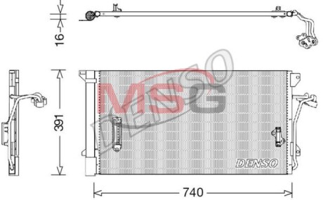 Конденсатор кондицiонера AUDI/PORSCHE/VW A6/Cayenne/Touareg "2,5-6,0 "98-15 DENSO DCN02027